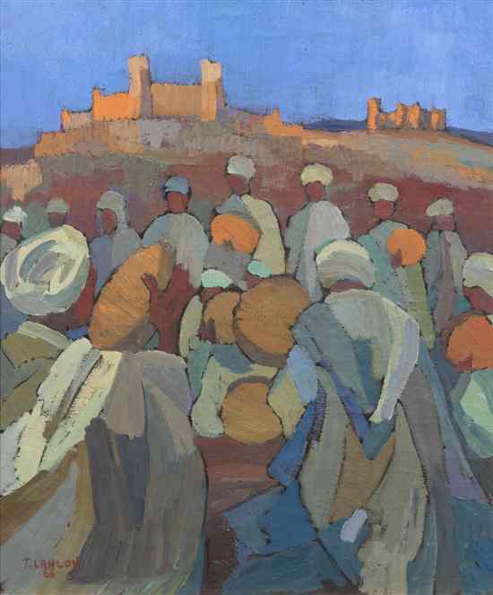 Appraisal: Taieb Lahlou Moroccan - Untitled oil on canvas signed T