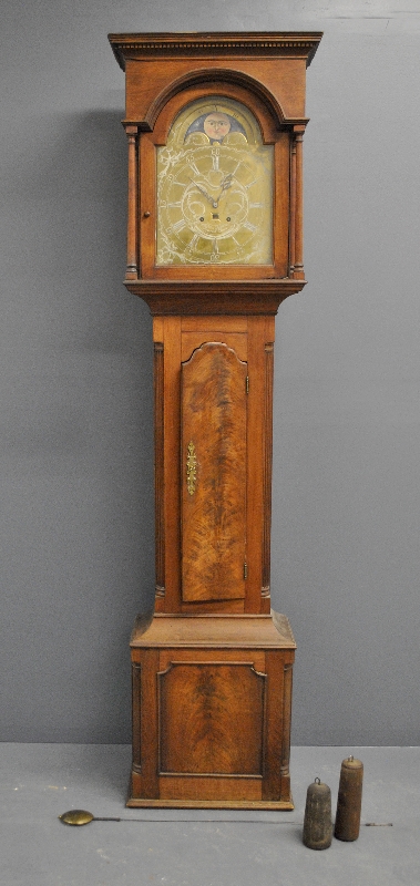 Appraisal: - Maryland Chippendale walnut eight-day tall case clock c with