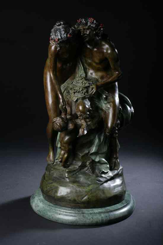 Appraisal: AFTER CLAUDE MICHEL CLODION French - Bacchic Group with Faun