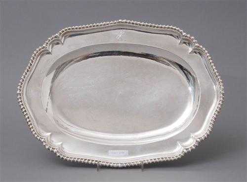 Appraisal: OVAL PLATTER London Peter Archambo I X cm g