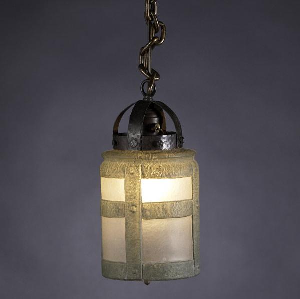 Appraisal: HANDEL Arts Crafts lantern with a chipped glass shade with