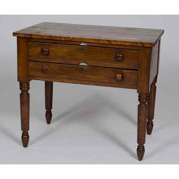 Appraisal: Walnut Work Table American th century A work table in