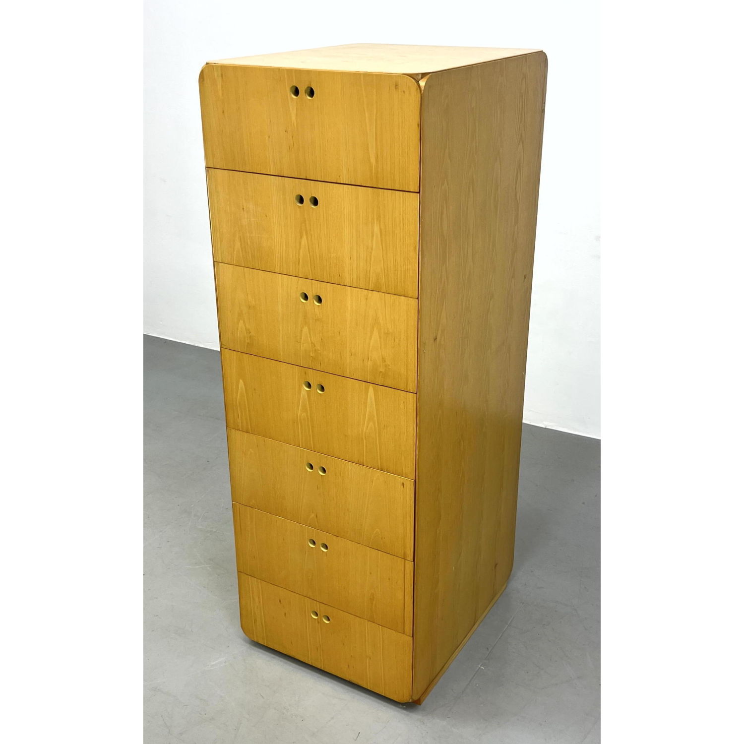 Appraisal: Dirk Jan de Vries high chest Blond Wood Narrow Tower