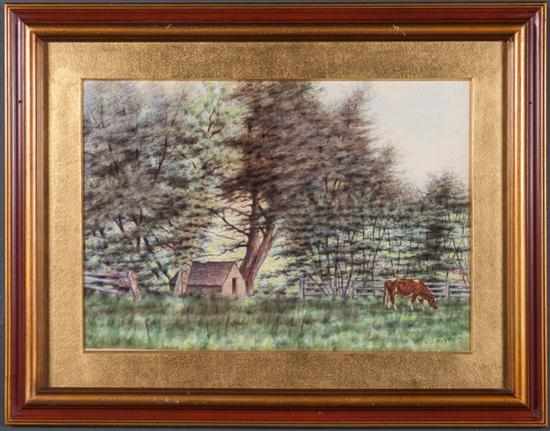 Appraisal: Clara Maxfield Arnold American - Pasture with Cow and Shelter