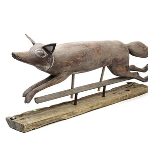 Appraisal: A Carved and Painted Wood Fox-Form Weathervane th Century with