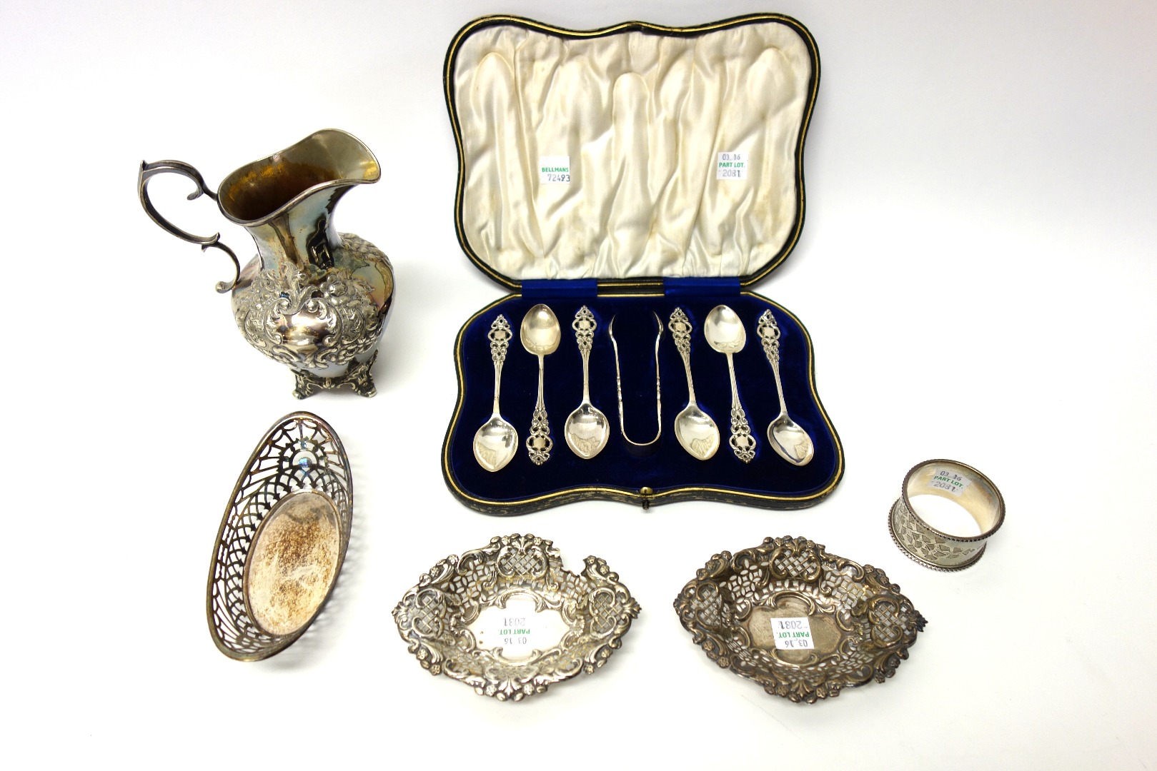 Appraisal: Silver comprising a set of six teaspoons and a matching