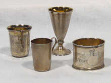 Appraisal: Russian Interest A mixed lot comprising three Russian silver tot