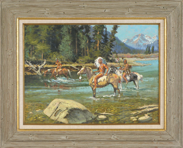 Appraisal: HAROLD HOPKINSON OIL ON CANVAS Wyoming - titled verso The