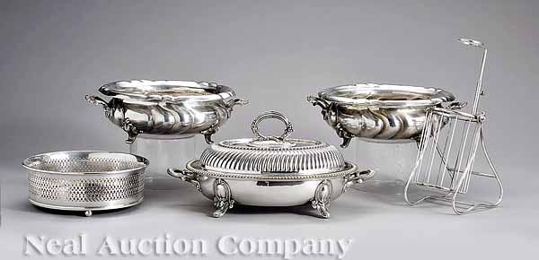 Appraisal: A Group of Silver Serving Pieces including a pair of