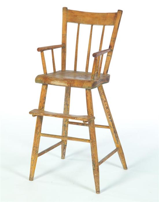 Appraisal: COUNTRY BAMBOO WINDSOR HIGHCHAIR American th century Cleaned down to