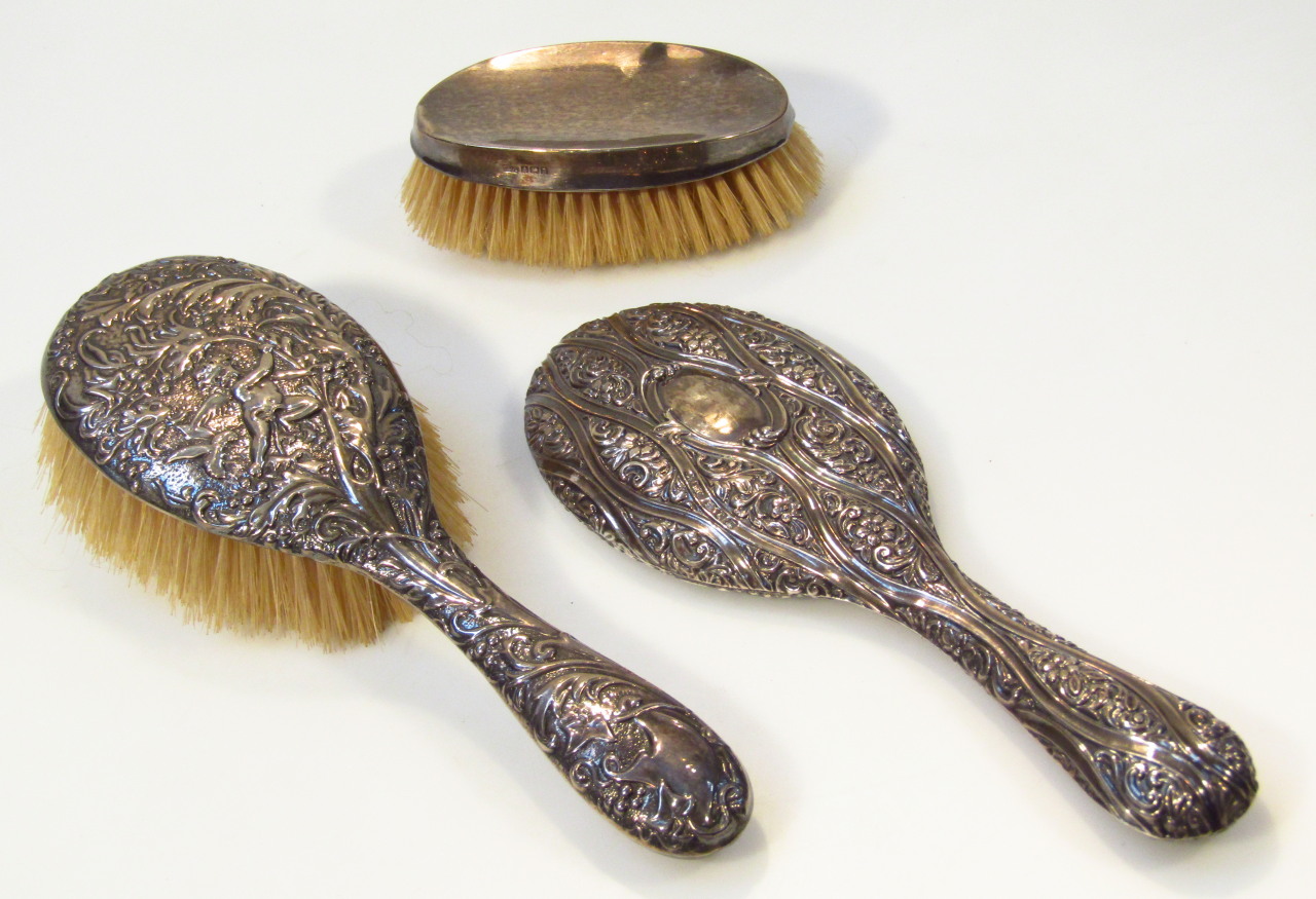 Appraisal: Various George V and later silver dressing table accessories comprising