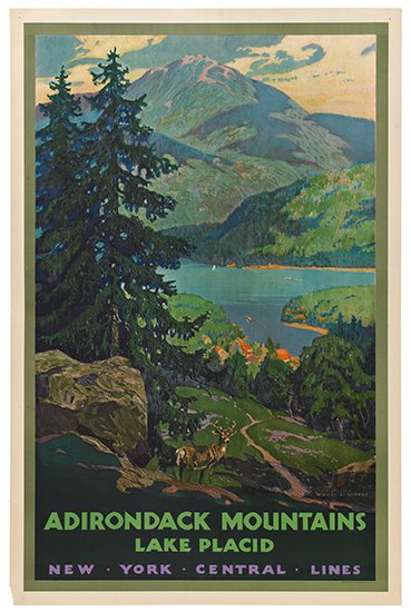 Appraisal: WALTER L GREENE - ADIRONDACK MOUNTAINS LAKE PLACID x inches