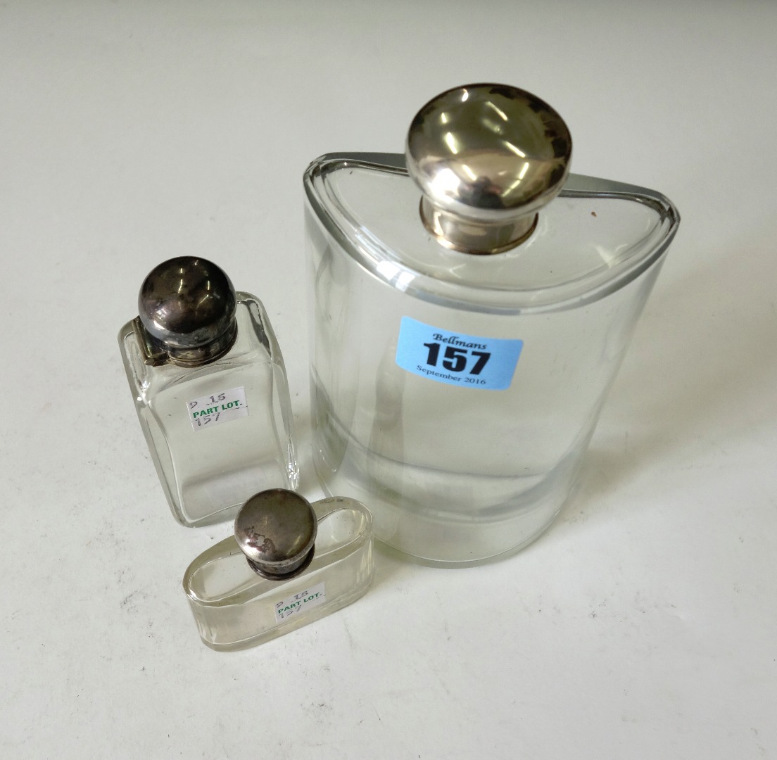 Appraisal: A large Edwardian silver mounted glass flask or toilet water