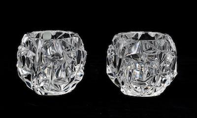 Appraisal: A Pair of Tiffany Co Crystal Vases or Votives Of