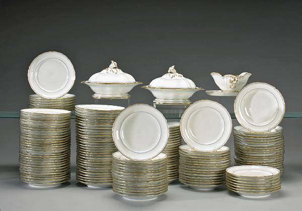 Appraisal: A French porcelain extensive dinner service mid th century Each