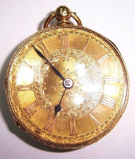 Appraisal: A lady's ct gold open faced pocket watch the case