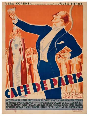 Appraisal: RENE PERON - CAFE DE PARIS x inches x cm