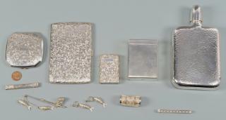 Appraisal: Asian Silver Flask Smoking and Accessory items Group of Asian