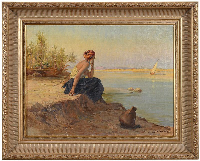 Appraisal: Max Frederich Rabes Egypt German - Evening on the Nile