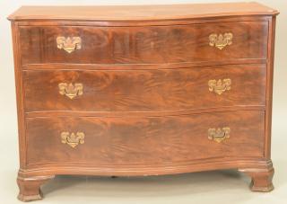 Appraisal: Baker mahogany serpentine front three drawer chest ht in wd