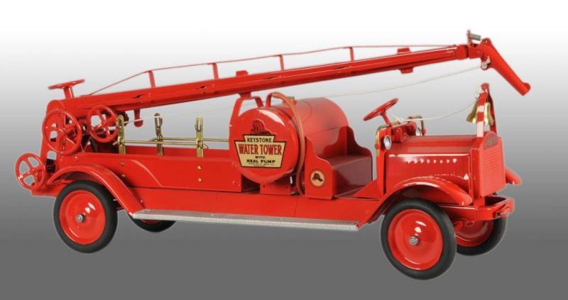 Appraisal: Pressed Steel Keystone Water Tower Fire Truck Toy Description Circa