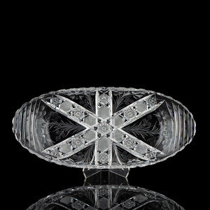 Appraisal: A Tuthill Intaglio and Brilliant-Cut Glass Bread Tray acid-etched mark