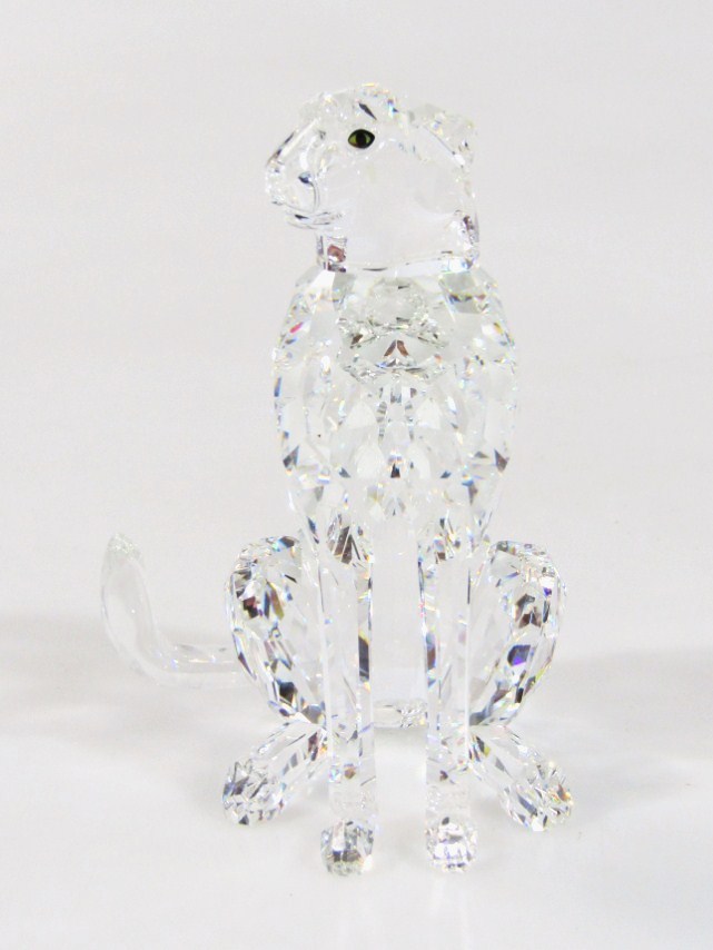 Appraisal: A Swarovski Crystal Inspiration Africa figure wild cat in seated