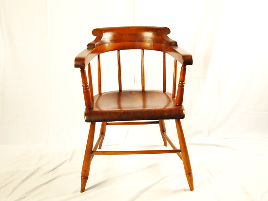 Appraisal: A Windsor Sheraton Low-Back 'Captains Chair' or 'Fire House windsor