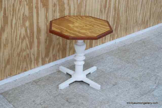 Appraisal: Pine Painted Trimm Pedestal Side TableFrom an estate it is