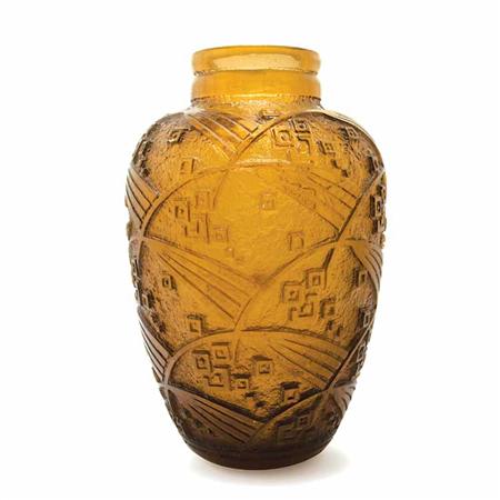 Appraisal: Daum Acid Etched Glass Vase Estimate -