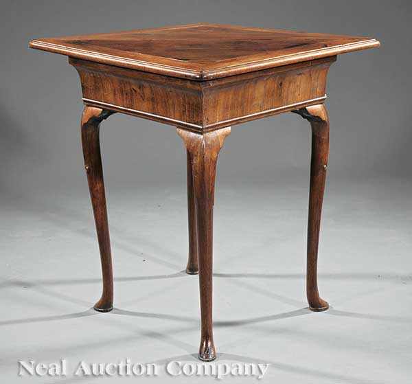 Appraisal: A George III Faded Mahogany Handkerchief Table th c triangular