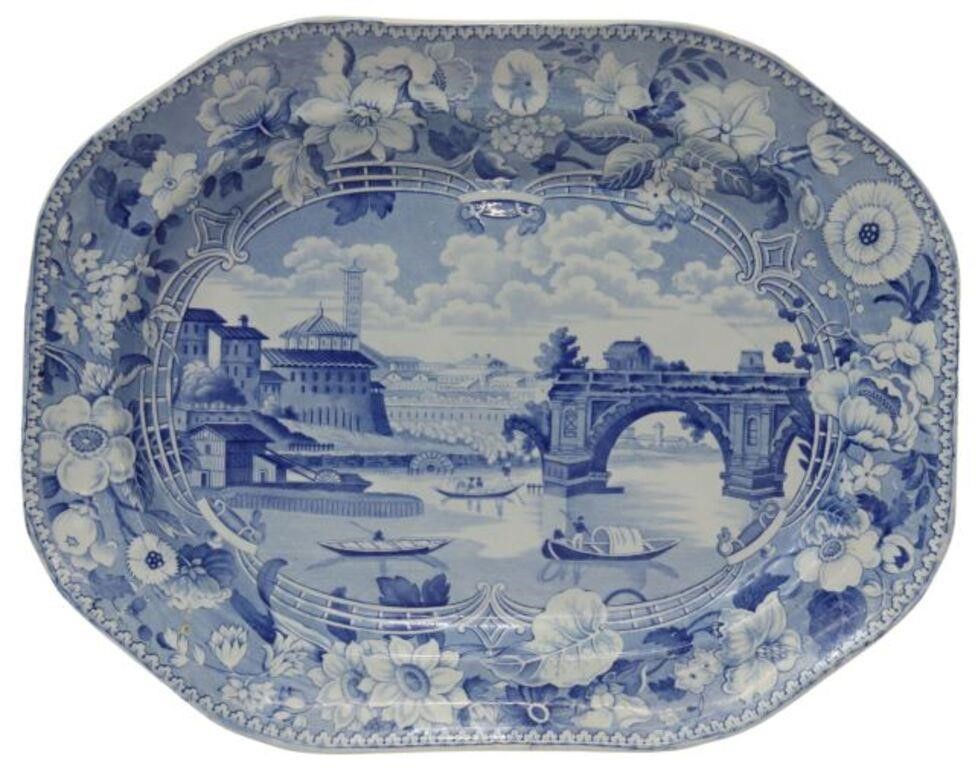 Appraisal: English Staffordshire transferware serving platter attributed to Lockett and Hulme