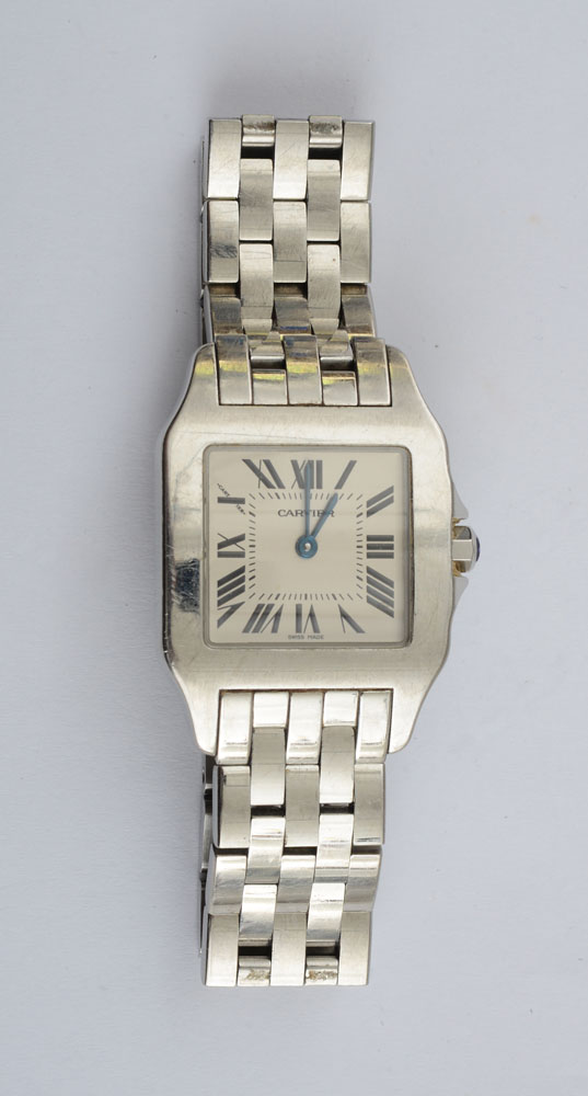 Appraisal: LADY'S STAINLESS STEEL SANTOS WRISTWATCH CARTIER With stainless steel Cartier