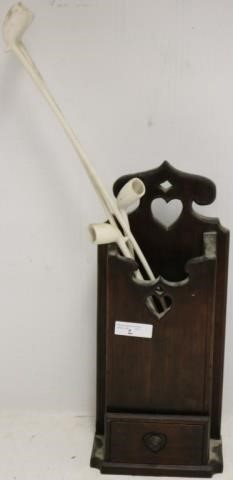 Appraisal: TH C AMERICAN PINE PIPE BOX WITH UNUSUAL CUTOUT HEART