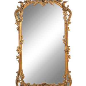 Appraisal: A Rococo Style Giltwood Mirror Late th Century Height x