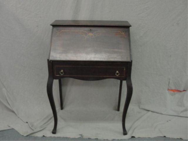 Appraisal: Victorian Slant Front Ladies Desk With mother of pearl inlay