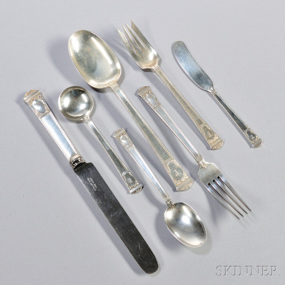 Appraisal: Tiffany Co San Lorenzo Pattern Sterling Silver Flatware Service New