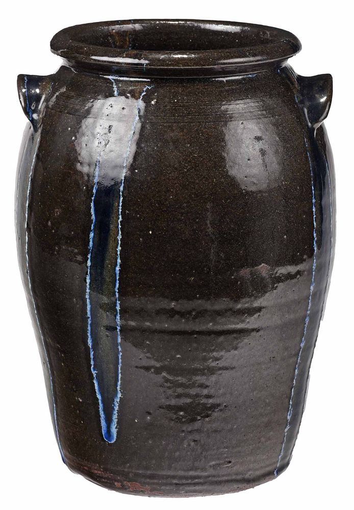 Appraisal: Matthew Hewell Storage Jar Gillsville Georgia st century dark runny