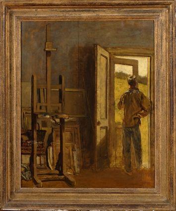 Appraisal: WALTER STUEMPFIG - OPEN DOOR Oil on canvas x in