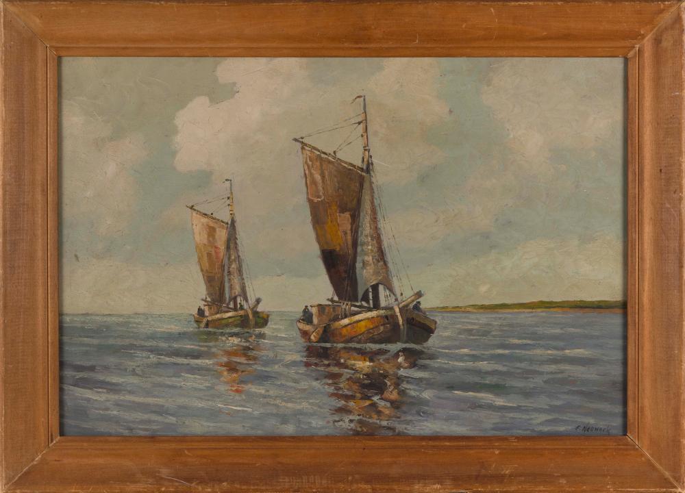 Appraisal: PAINTING OF TWO VESSELS AT SEA TH CENTURY OIL ON