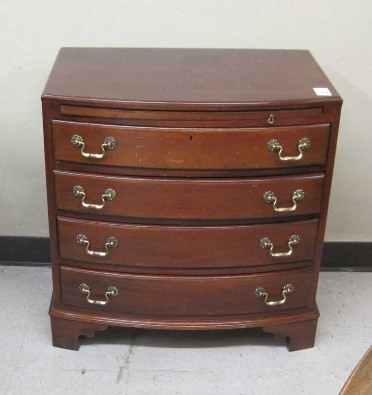 Appraisal: FEDERAL STYLE MAHOGANY BOW-FRONT BACHELOR'S CHEST Link-Taylor Furniture Co Lexington