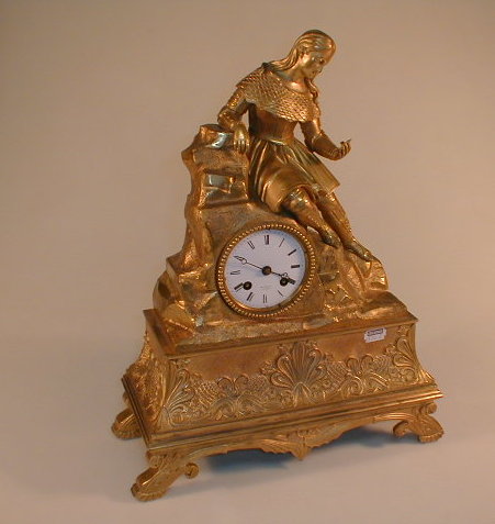 Appraisal: A thC French gilt metal mantel clock of eight-day movement