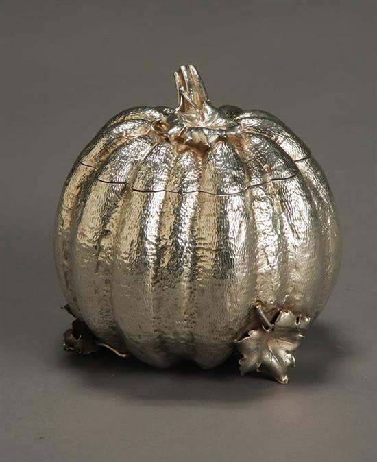 Appraisal: Buccellati Sterling Covered 'Pumpkin' Bowl Milan Modern Naturalistically modeled raised