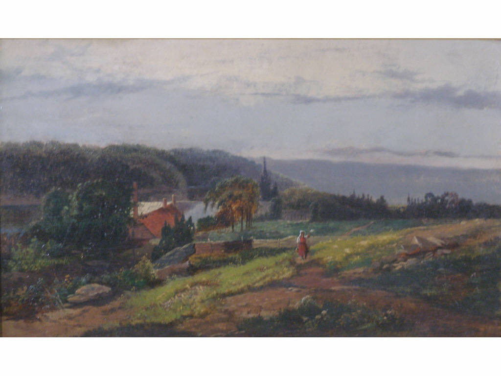 Appraisal: Continental School Landscape th c oil on canvas unsigned depicting