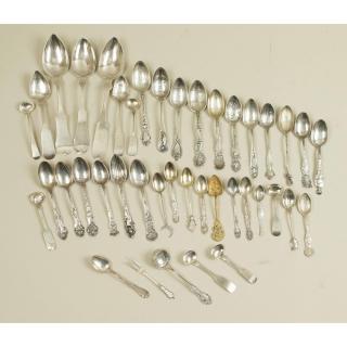 Appraisal: Assorted Sterling Coin Silver Spoons Lot of pieces comprising assorted