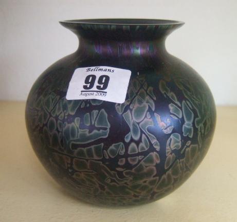 Appraisal: A Loetz style vase by Royal Brierley of ovoid squat