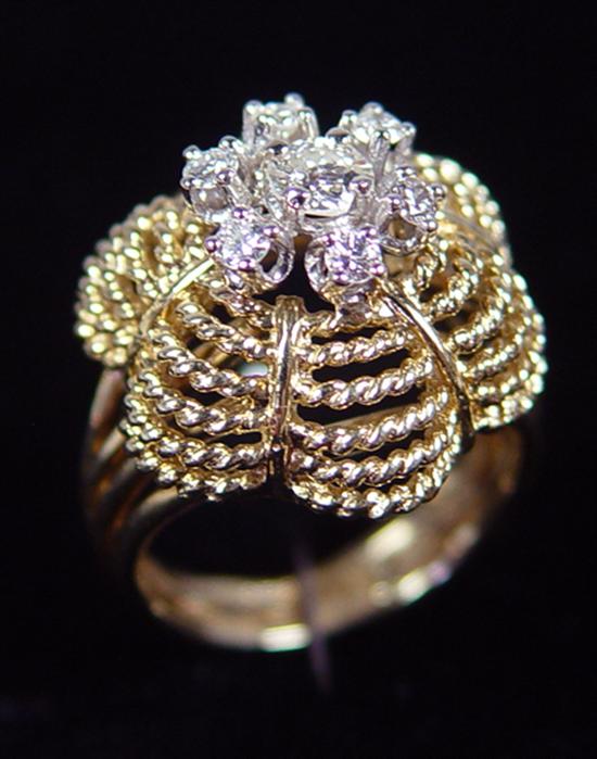 Appraisal: Ladies Gold Diamond Cluster Ring Yellow gold grams One ct