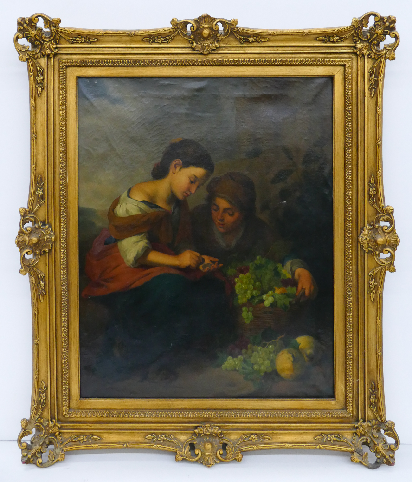 Appraisal: Antique 'The Little Fruit-Seller' Oil on Canvas Painting A master