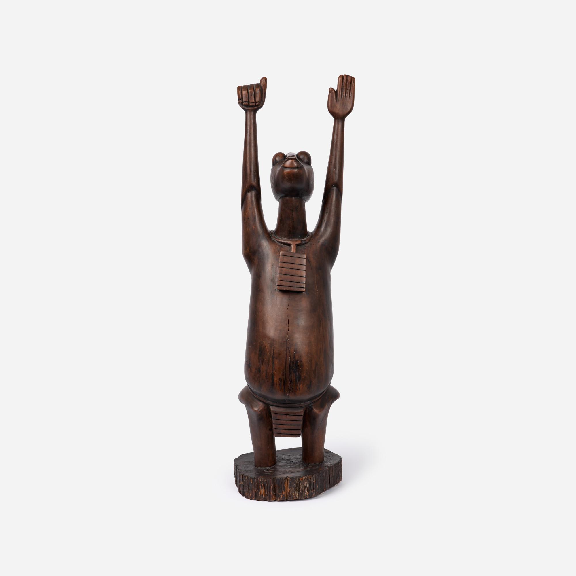 Appraisal: VINTAGE KENYAN CARVED RAIN GOD A large Kenyan carved wood