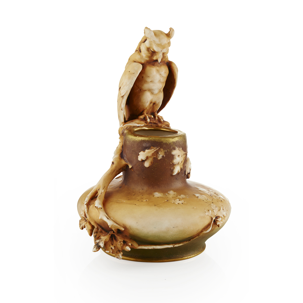 Appraisal: EDUARD STELLMACHER - FOR RIESSNER STELLMACHER KESSEL 'AMPHORA' EARTHENWARE 'OWL'